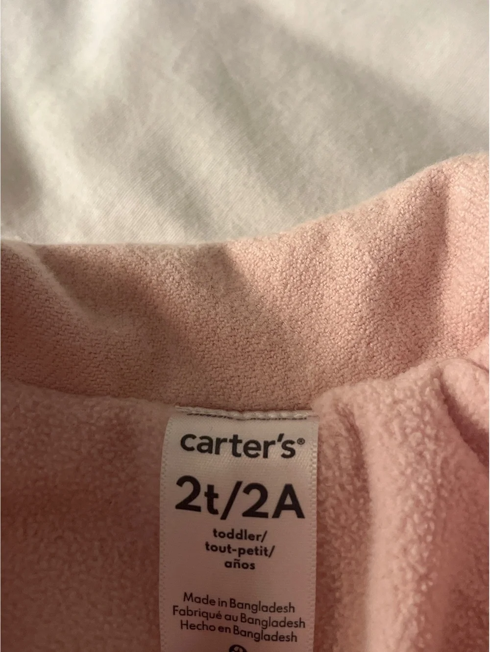Carter's Toddler Pink Fleece Coat with Bow Detail Size 2T